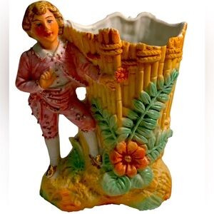 Mid Century Exquisite Bisque German, Victorian vase Planter